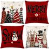 Cartoon Christmas Polyester Pillow Cover Christmas Home Sofa Decoration Cushion Cover Holiday Decoration