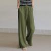 Spring and Summer New Cotton Hemp Loose Elastic Waist Women's Wide Leg Pants