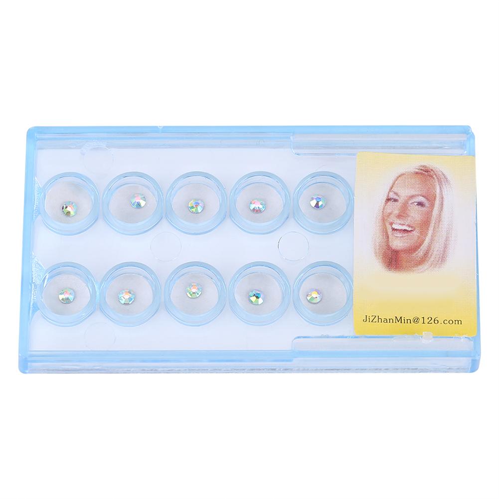 10pcsbox Clear Dental Tooth Nail Decoration Crystal Gem Rhinestone Colorful