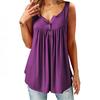 Plus Size Casual Sleeveless Tops Sexy Deep V-neck Halter Button Blouse Ladies Swing Flowy Vest