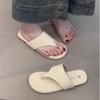 Sheepskin Version~ Casual Flip-flops Women's Summer Toe Flat-bottomed Slippers, Versatile Roman Vacation Beach Cool Slippers