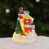 Christmas Glowing House Snow Scene Micro Landscape Building Snowman Figurine for Festival