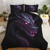 2/3pcs 3D Dragon Printed Down Duvet Cover Set Ancient Wild Animal Dragon Pattern Bedding Set Suitable for Bedroom