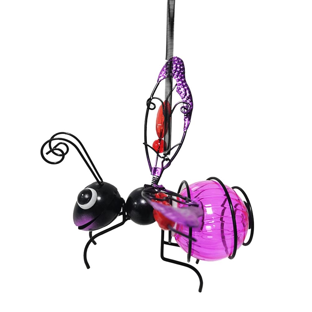 Solar Bug Fairy Lights Metal Iron Insect Statue with LED Winged Ant Lamp Outdoor Hanging Tree Ornament for Yard Garden Art Decor