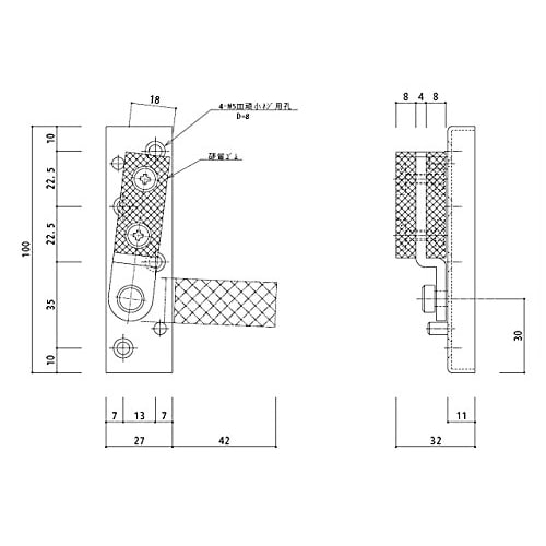 Masuda Sangyo Automatic Finger Jam Prevention Finger Guard for Right-Handed Sliding Doors, SD-511