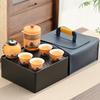 Guofeng Qingshan Teapot Set, Gift, Portable Hand-held Pot Storage Bag, One Pot and Four Cups.