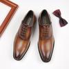 New Four Seasons British Simple Soft Surface Business Formal Wear Leather Shoes Men's Lace Up Leisure Gentleman Office Wedding Shoes