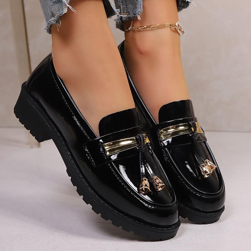 New Vintage Flat Shoes for Plus-size Shoes, Casual Thick-soled Single Shoes