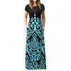 Women's Casual Sleeve Print Maxi Tank Long Dress