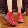 Ankle Boots for Women New Spring and Autumn Flat Bottom Cloth Shoes Ethnic Style Low Barrel Short Boots Embroidered Shoes Women