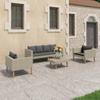 Day and Night - Day and Night 4-piece Garden Furniture Set and Beige Synthetic Rattan Cushions