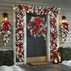 Christmas Porch Sign Set Red Xmas Hanging Decorations For Home Outdoor Indoor Wall Front Door Decor