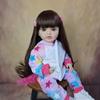 BZDOLL Reborn Baby Girl Doll 55 CM 22 Inch Soft Silicone Lifelike Long Brown Hair Princess Toddler Bebe Birthday Gift