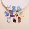 Cute Cat Cartoon Brooch - Funny Animal-Shaped Accessory for Bags & Clothing