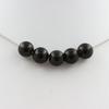 Stones and Minerals. 5-bead Black Obsidian Necklace 8 Mm. Stainless Steel Chain Necklace Women Men. Custom Size