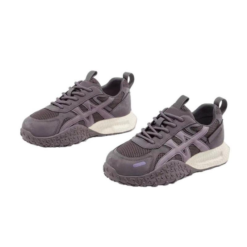 Fashion Mesh Women's Autumn New Soft-faced Soft-soled Lace-up Retro Sports and Leisure Shoes