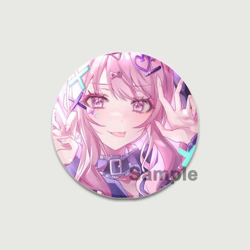 32/44/58mm Cute Project SEKAI Anime Pins Akiyama Mizuki Tinplate Badge DIY Custom Cartoon Girl Brooch Pin for Hat Bag Fans Collection Gifts