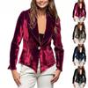 Women's Long Sleeved Lapel Solid Color Gold Velvet Loose Jacket