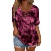 Loose and Large-sized Tethered Top Tie-dye Printed Long-sleeved Women's T-shirts