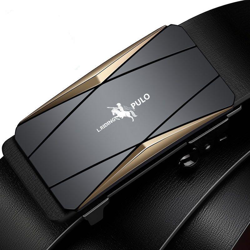 Genuine PULO Belt Men's Soft Leather Automatic Buckle Belt Youth Business Casual All-match Pants Belt