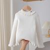 Toddler Girl Knit Sweater Ruffled Turtleneck Long Sleeve Soft Comfortable Knitwear for Little Princesses 2-6 Years