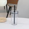 Water Cup with Lid And Straw 450ML BPA-Free Reusable Iced Coffee Cup Clear Plastic Drinkware for Tea Smoothies