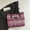 Popular Textured Bag Women'S Autumn And Winter Leopard Print Tote Bag Women'S Large-Capacity Commuting Shoulder Bag