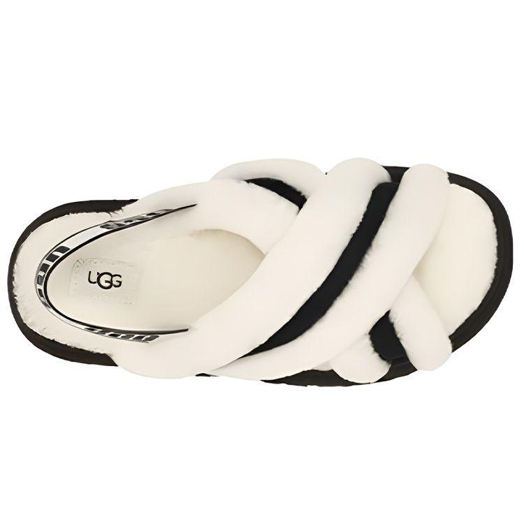 UGG Disco Sheepskin And Wool Integrated Comfortable Warm Fashion Slippers Women Slippers White 1121550-WHT
