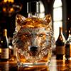 350ml Wolf Head Crystal Whiskey Decanter, Luxury Home Bar Decor with Gift Box for Whisky Lovers & Collectors