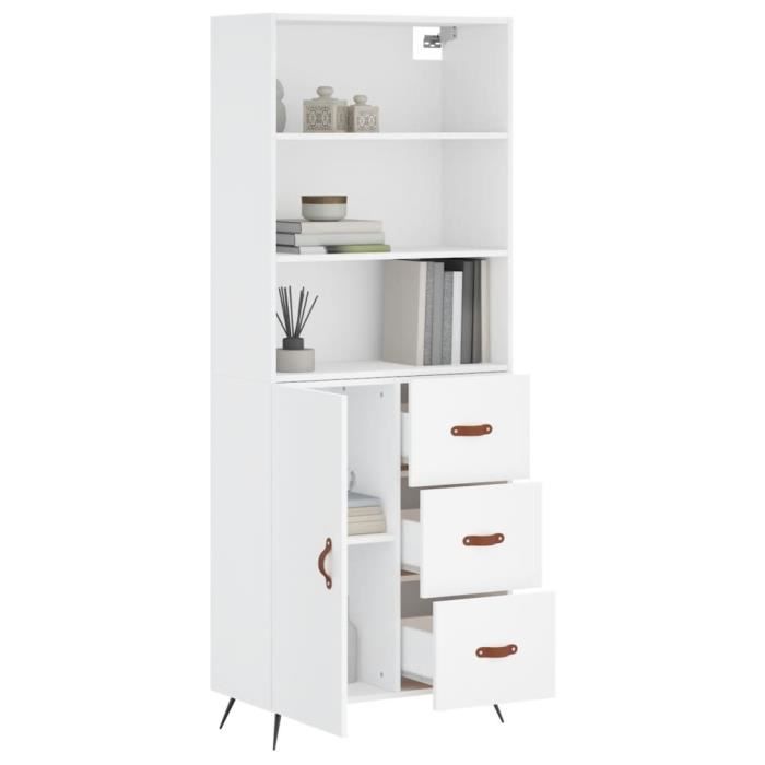 VidaXL Highboard White 69.5x34x180 Cm Engineered Wood 3189413