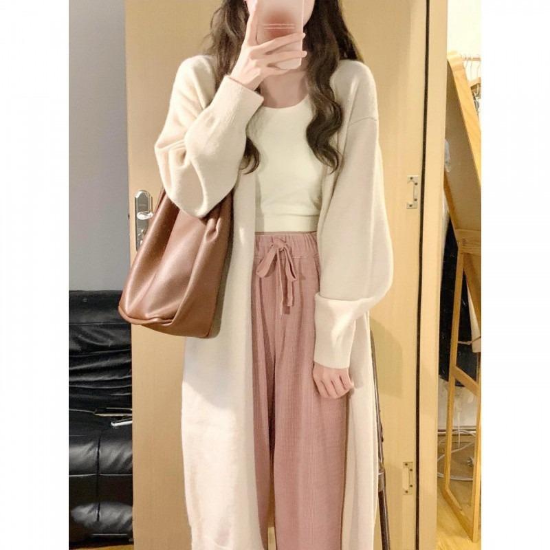 Autumn and Winter In The Long Section Sweater Jacket Loose Lazy Wind Design Sense of Leisure Temperament Niche Knitted Cardigan Female