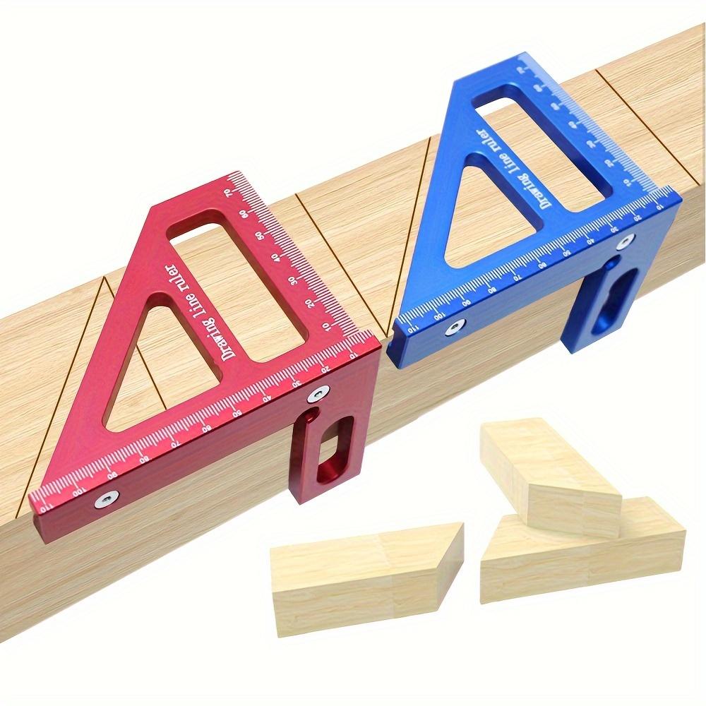 Carpenter Square- Woodworking Square Protractor Aluminum Miter Triangle Ruler 3D Multi Angle 45/90 Degree Layout Measuring Ruler