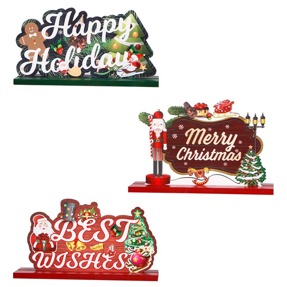 Wooden Christmas Ornaments Santa Desktop Decoration Christmas Decorations for Home Gifts New Year