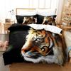 3D Fierce Beast Bedding Set Tiger Print Duvet Cover Pillowcase 2/3 Pieces AU180 * 210 Full Size Soft Zippered Home Textile