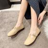 Fashion Genuine Leather  Women's Flat Shoes Loafers 2024 Spring and Autumn New Comfortable Soft-soled Flat Shoes
