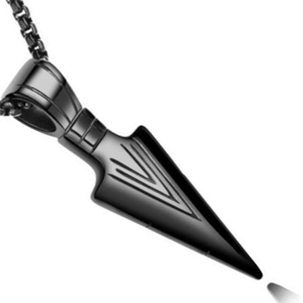 Cool Arrowhead Pendant Stainless Steel Necklace 60cm Chain Vintage Style for Men Boys Teens