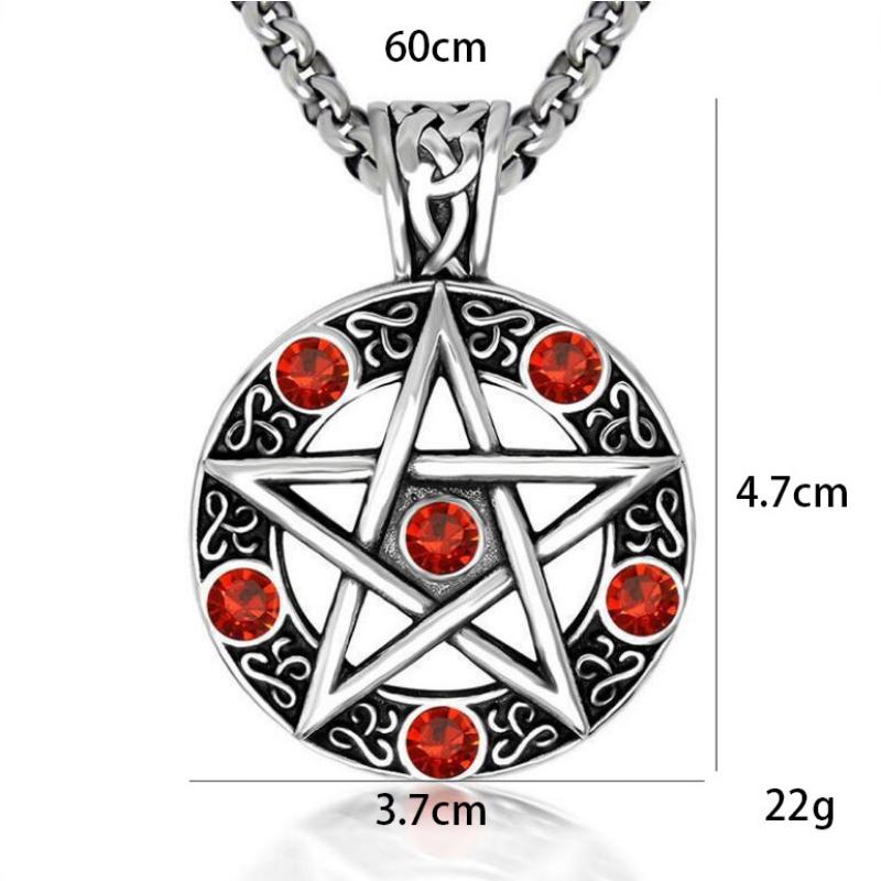 European and American Retro Devil Satan Logo Pentagram Pendant Necklace Accessories