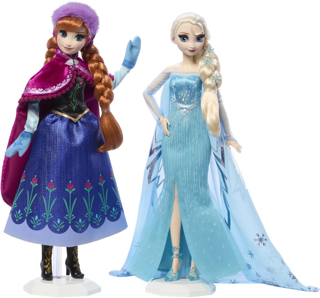 Mattel Disney Frozen Anna and Elsa Collector's Edition Celebrating 100 Years of Wonders, Disney Frozen Movie Gift for Kids and Collectors, HLX70