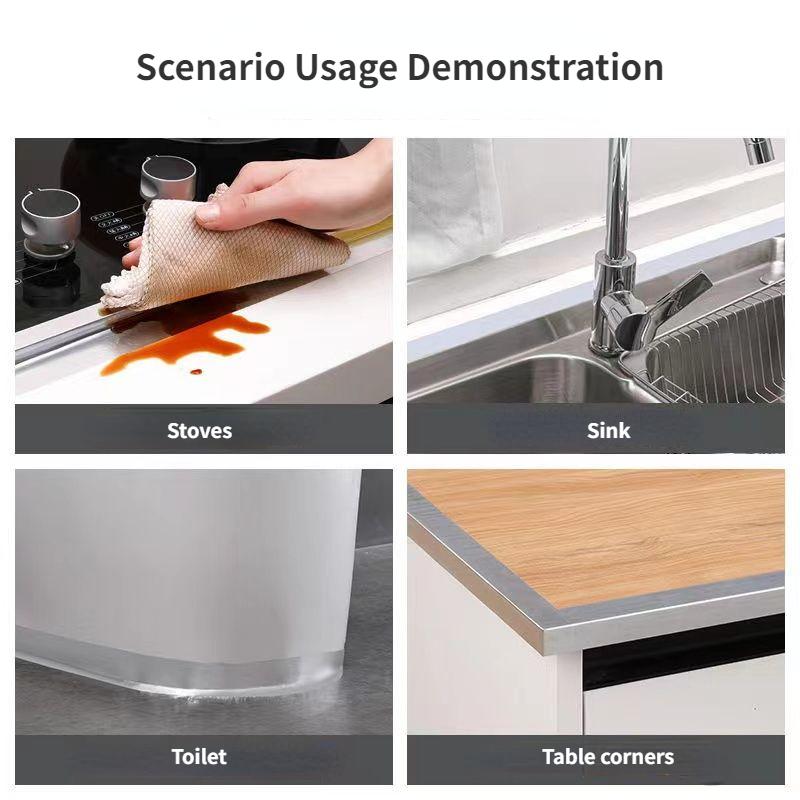 High-temperature Aluminium Foil Sticker for Kitchen Stove Tops Waterproof Sticker for Grease Resistant Sinks Self-adhesive Seam Stickers