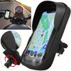 Waterproof 360° Rotatable Motorcycle Phone Holder ABS Handlebar Mount with Detachable Strap Touchscreen Compatible Secure Grip for Bikes & Motorcycles