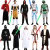 Halloween Costume Adult Star Wars White Knight Dress Black Robe Anime Lightsaber Movie Costume Male