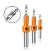 Power Tool-4Pcs HSS Countersink Drill Bit Set Screw Woodworking Chamfer W/ Wrench & Screw