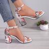 Fashion Woman’s Sandals 2025 New Summer Elegant Designer Sandal Female Fashion Comfortable Medium Block High Heels Women Shoes Plus Size