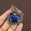 Lapis Lazuli Handmade Copper Wire Wrap Jewelry Pendant 2.56" c1T48