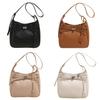 Pu Solid Color Bag Women Lock Closure Inner Zipper Pocket Daily Travel Bags