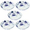 Mino Ware Dinnerware Set of 5 Deep and 21cm Microwave and Dishwasher Made In Product Number 564603 "Indigo Grape" (Shallow Bowl, Plate, Plate) Approx.