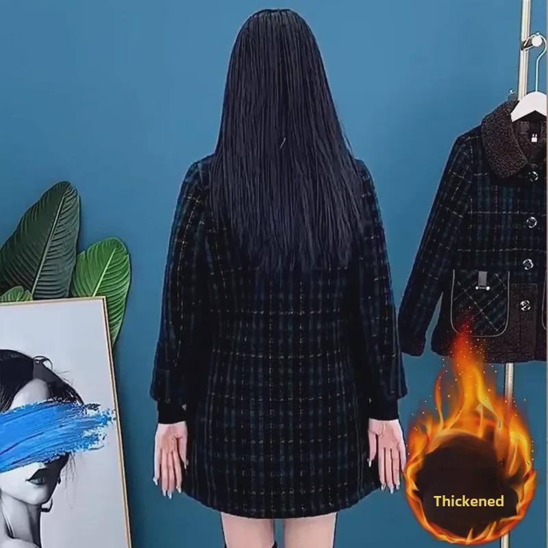 Women's High-End Stylish Medium-Long Velvet Thickened Coat for Autumn and Winter