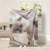 Cute Pet Cute Cat Blanket Fun Kitten Soft Flannel Blanket Modern Suitable for Home Air Conditioner Blanket