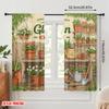 2pcs 2D Flat Printing Drapes Garden Faith Gardening Joy 100% Polyester Fabric Without Electricity Festive Curtains for Home Wall
