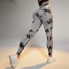 Sporty Tie-Dye High Waist Butt-Lifting Yoga Leggings with Side Cutouts